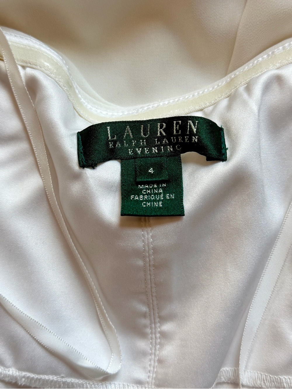 Lauren Ralph Lauren Ivory Strapless Evening Gown Dress Size 4 - Picture 8 of 11